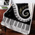 Winter Cashmere Piano Keys Blanket