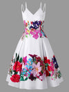 Plus Size Floral White Dress