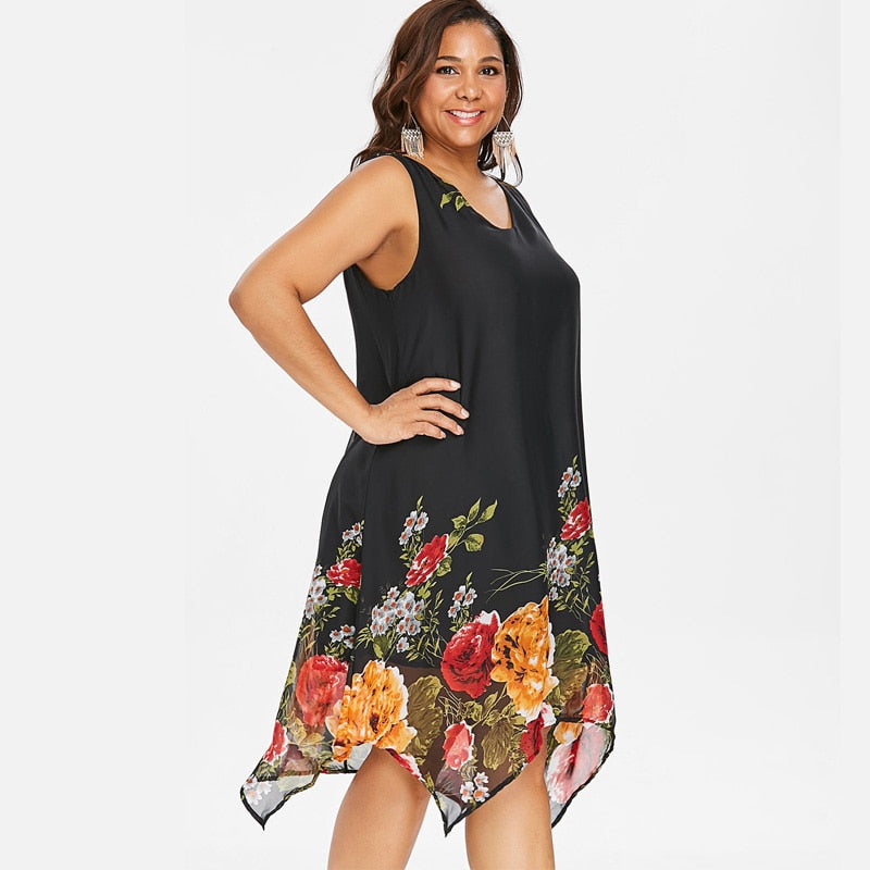 Floral Loose Tank Dress