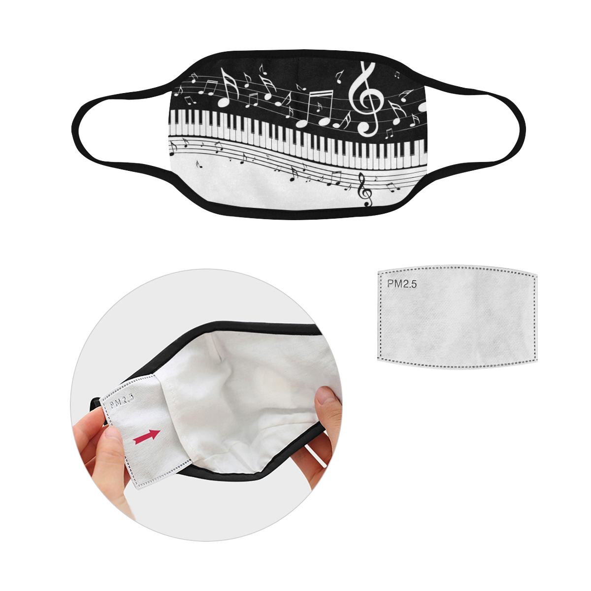 Piano and Music Notes Mask