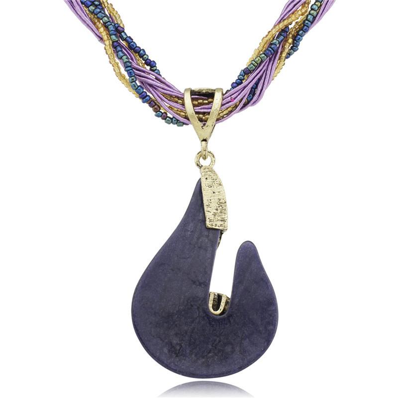 Musical Note Rhinestone Glass Beads Necklace