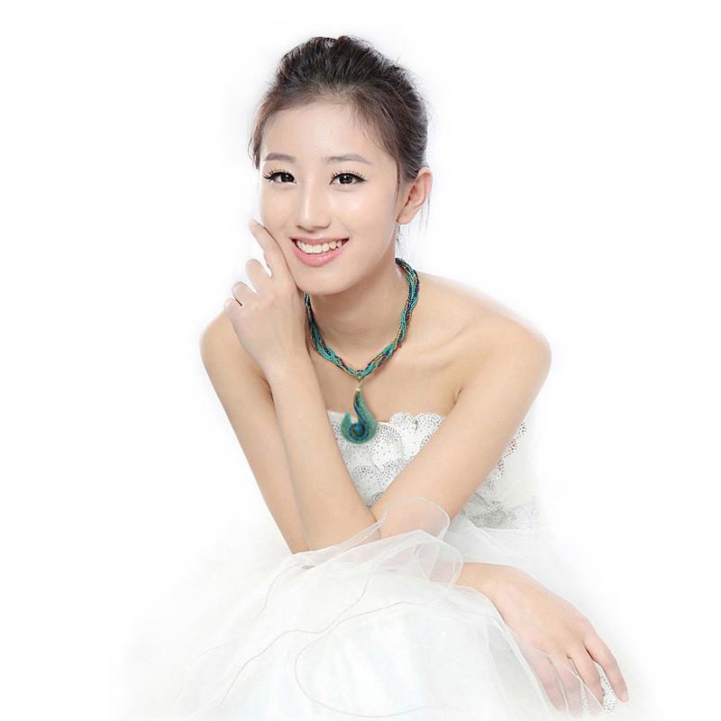 Musical Note Rhinestone Glass Beads Necklace