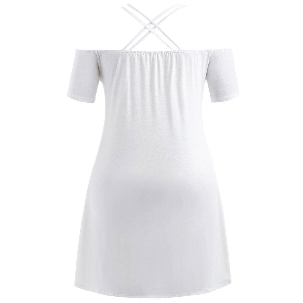 Music Notes Open Shoulder Cross Back T-shirt