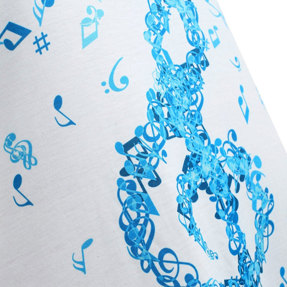 Music Notes Open Shoulder Cross Back T-shirt