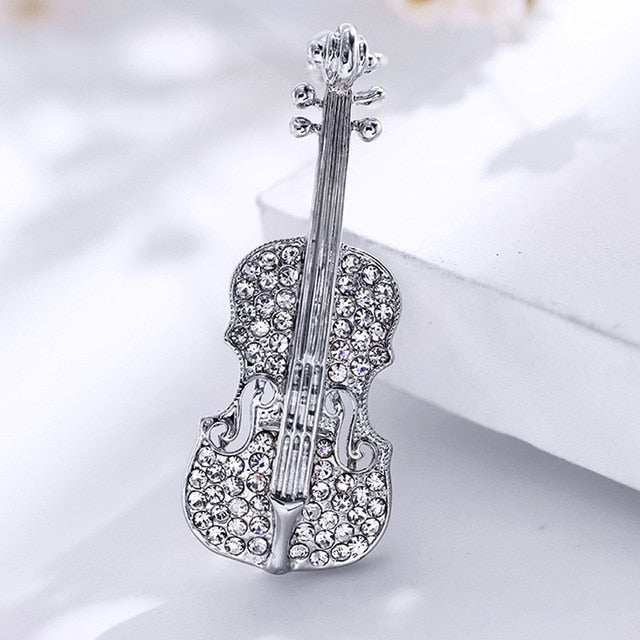 Fashion Violin Brooch - Silver - { shop_name }} - Review