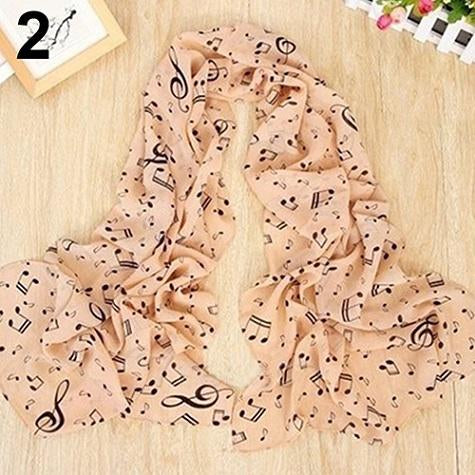 Musical Note Chiffon Scarf