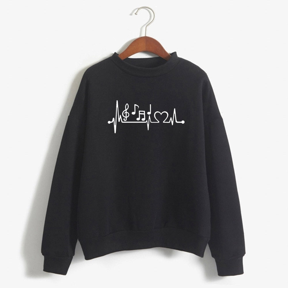 Heart Beat Music Notes Sweatshirt