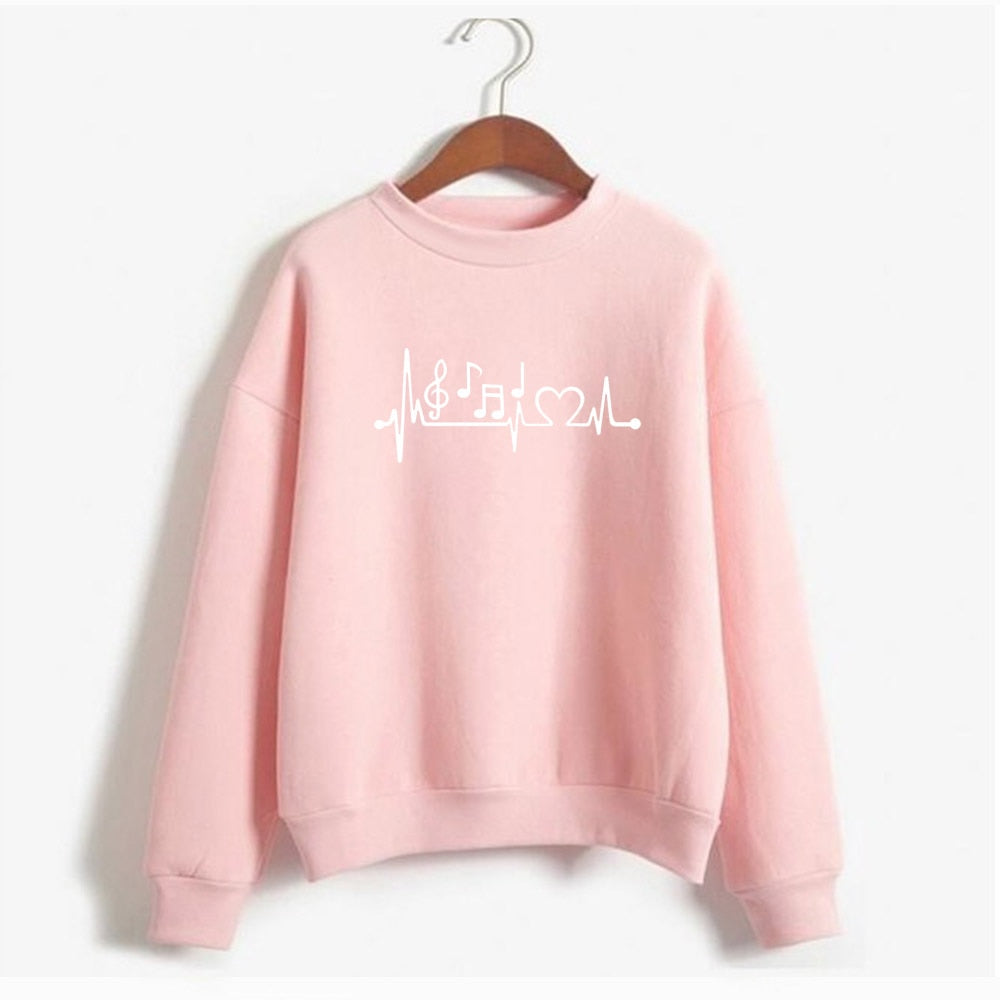 Heart Beat Music Notes Sweatshirt