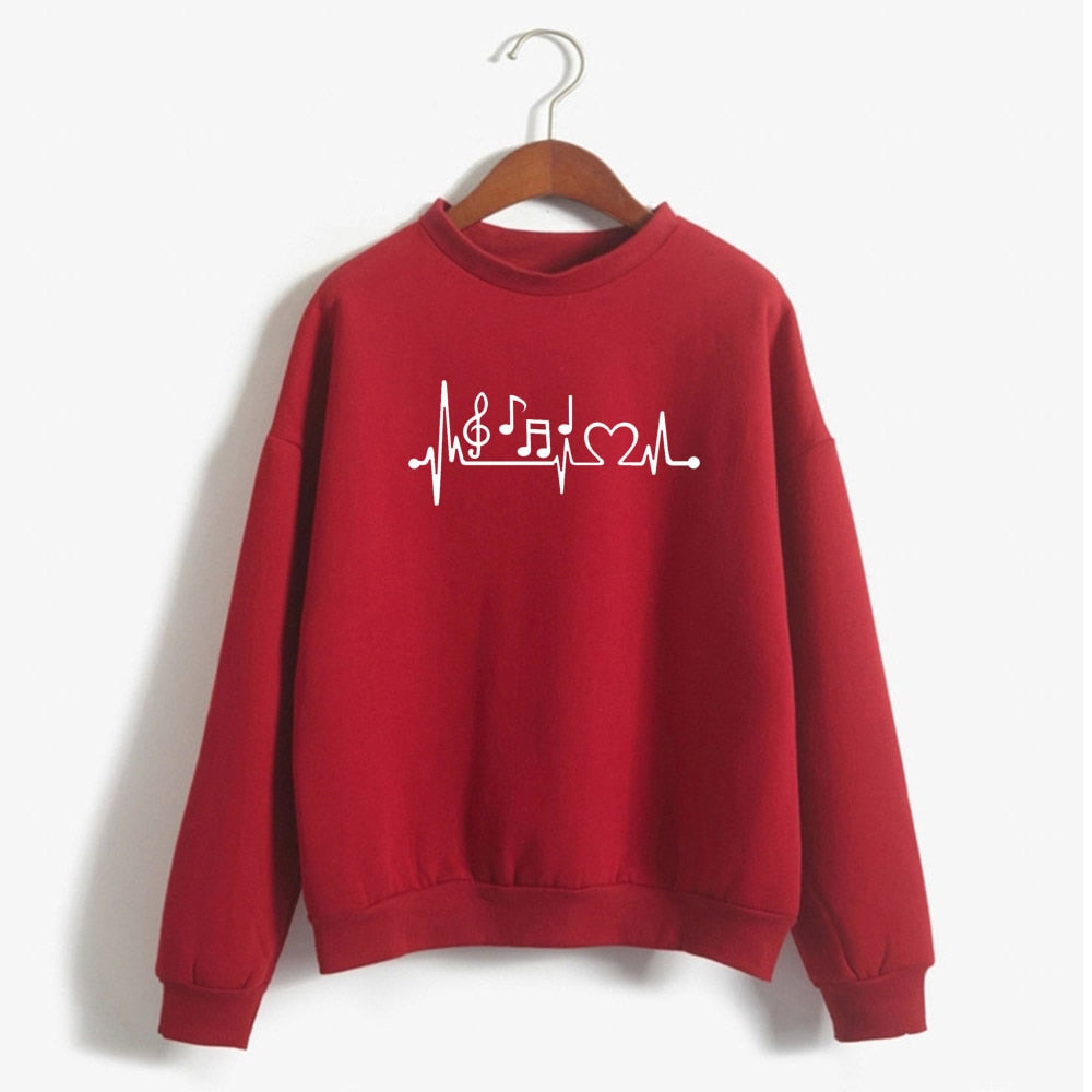 Heart Beat Music Notes Sweatshirt