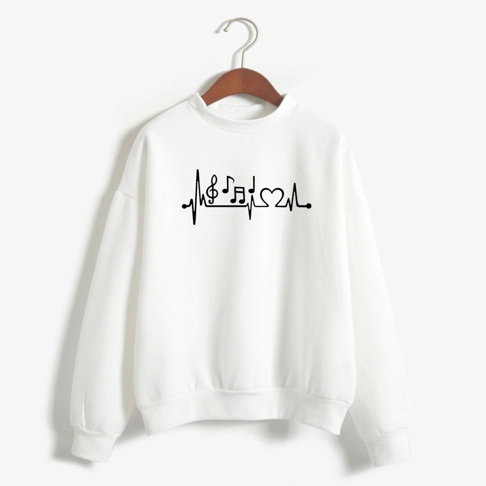 Heart Beat Music Notes Sweatshirt