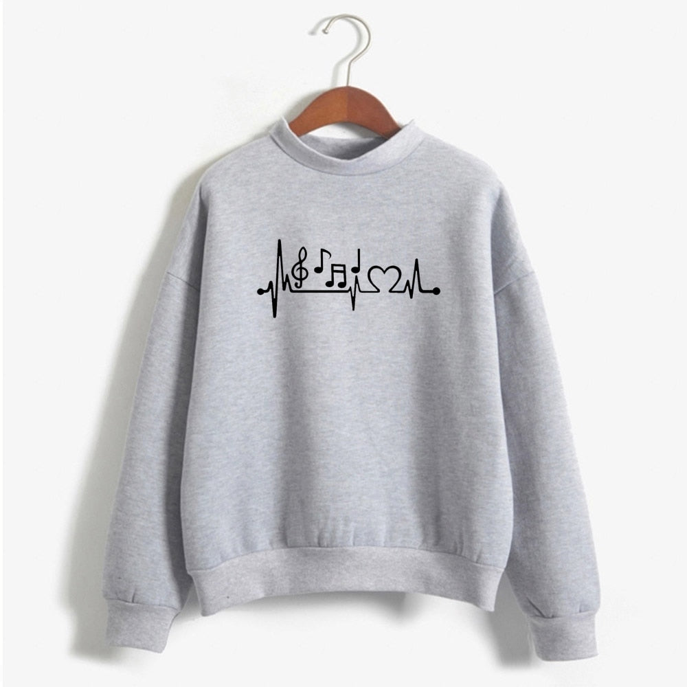 Heart Beat Music Notes Sweatshirt