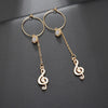 Music Note Long Drop Earrings