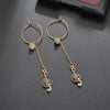 Music Note Long Drop Earrings