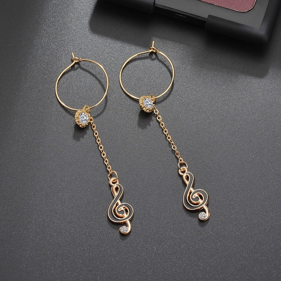 Free - Music Note Long Drop Earrings