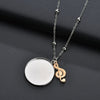 Music Note Round Pendant Necklace