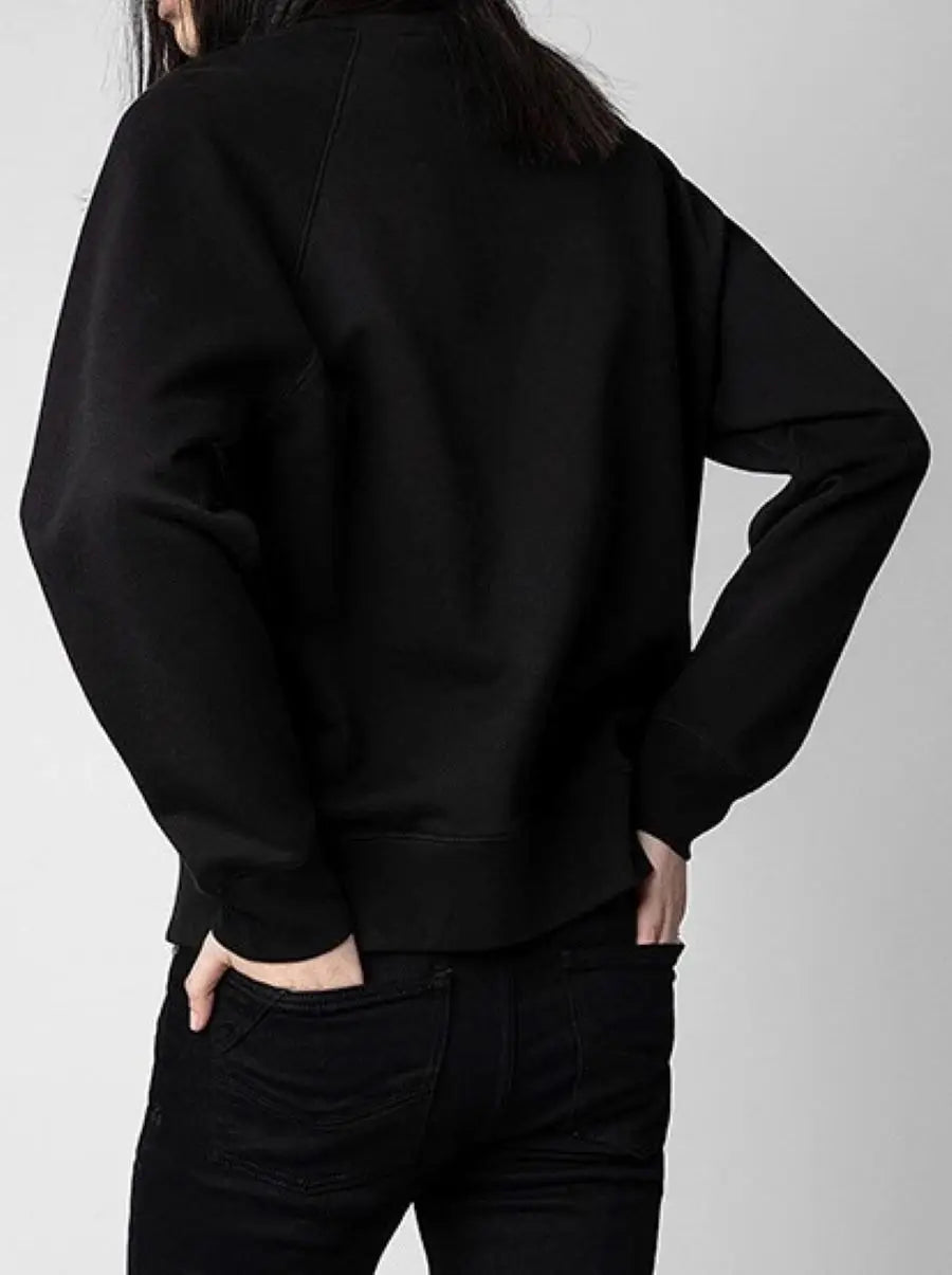 Guitar Floral Embroidery Sweatshirt