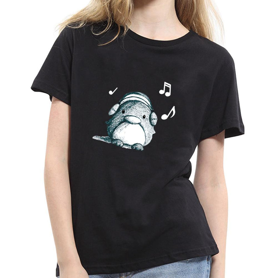 Penguin Listen to Music T-shirt