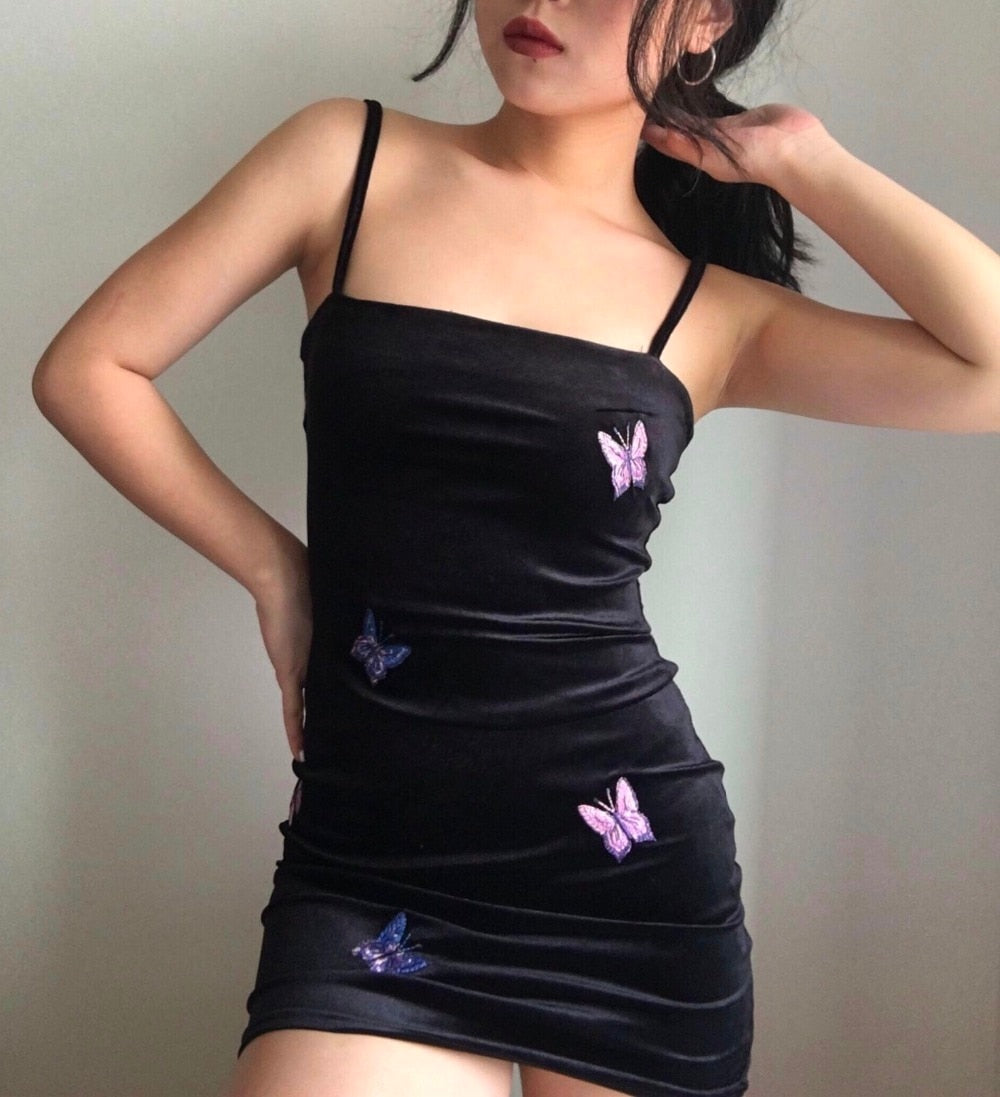 Black Butterfly Mini Dress - Artistic Pod Black Butterfly Mini Dress - Artistic Pod