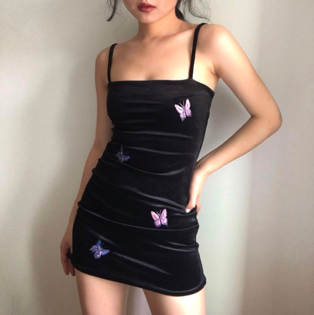 Black Butterfly Mini Dress