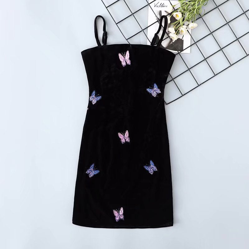 black butterfly mini dress Bandeau Contrast Lace Drape Detail Butterfly Trim Mini Dress In Black Slinky | EGO US