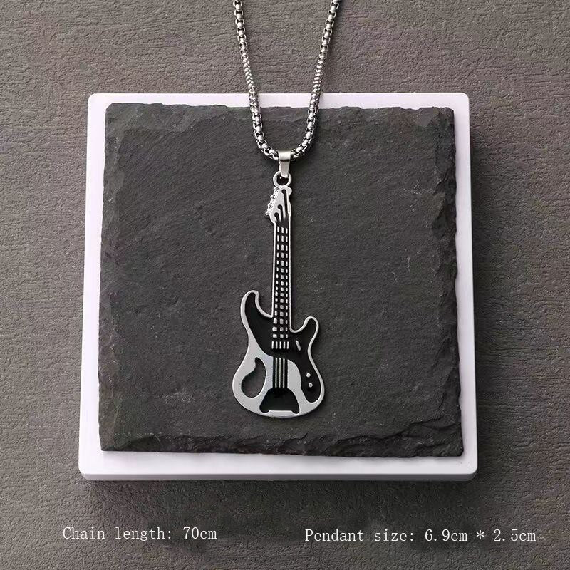 Fashionable Guitar Pendant Necklace