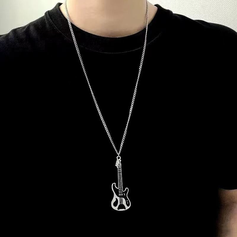 Fashionable Guitar Pendant Necklace