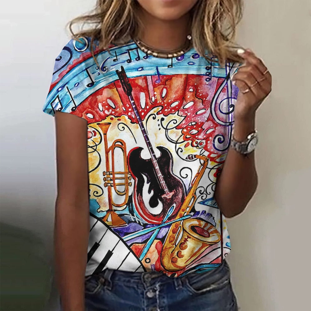 Guitars Painting O-Neck T-Shirt
