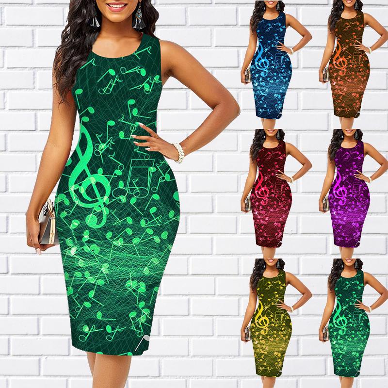 Music Note Shift Sling Dress