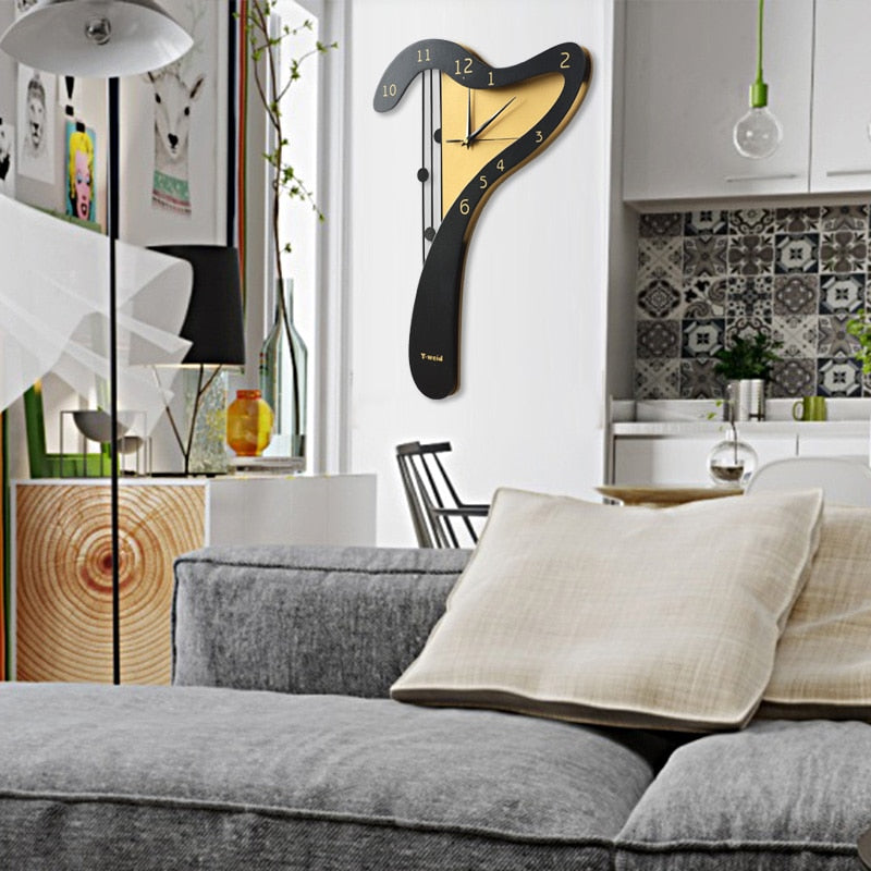 Wooden Harp Wall Clock