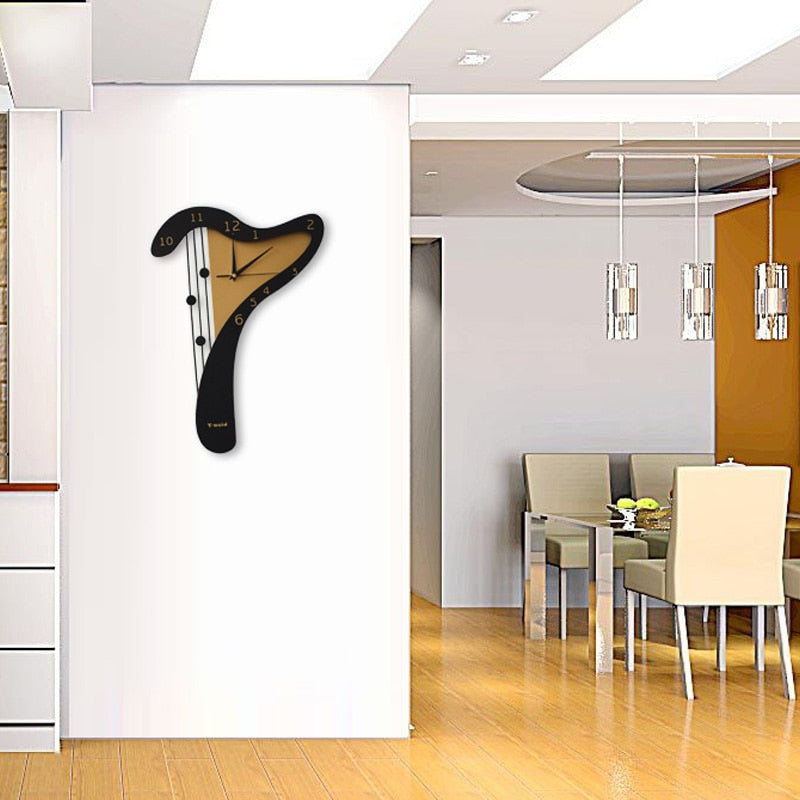 Wooden Harp Wall Clock