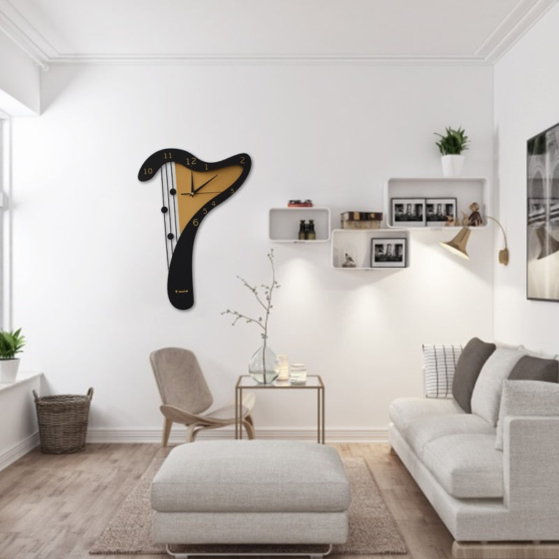 Wooden Harp Wall Clock