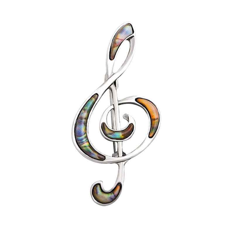 Shell Music Note Brooch