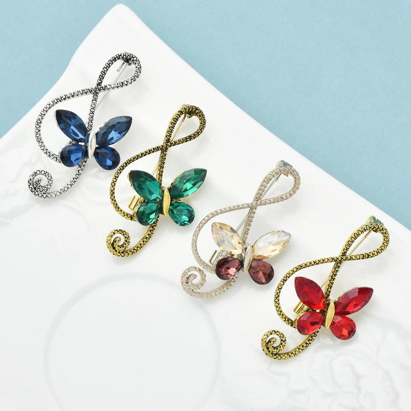 Sparkling Butterfly Music Brooch