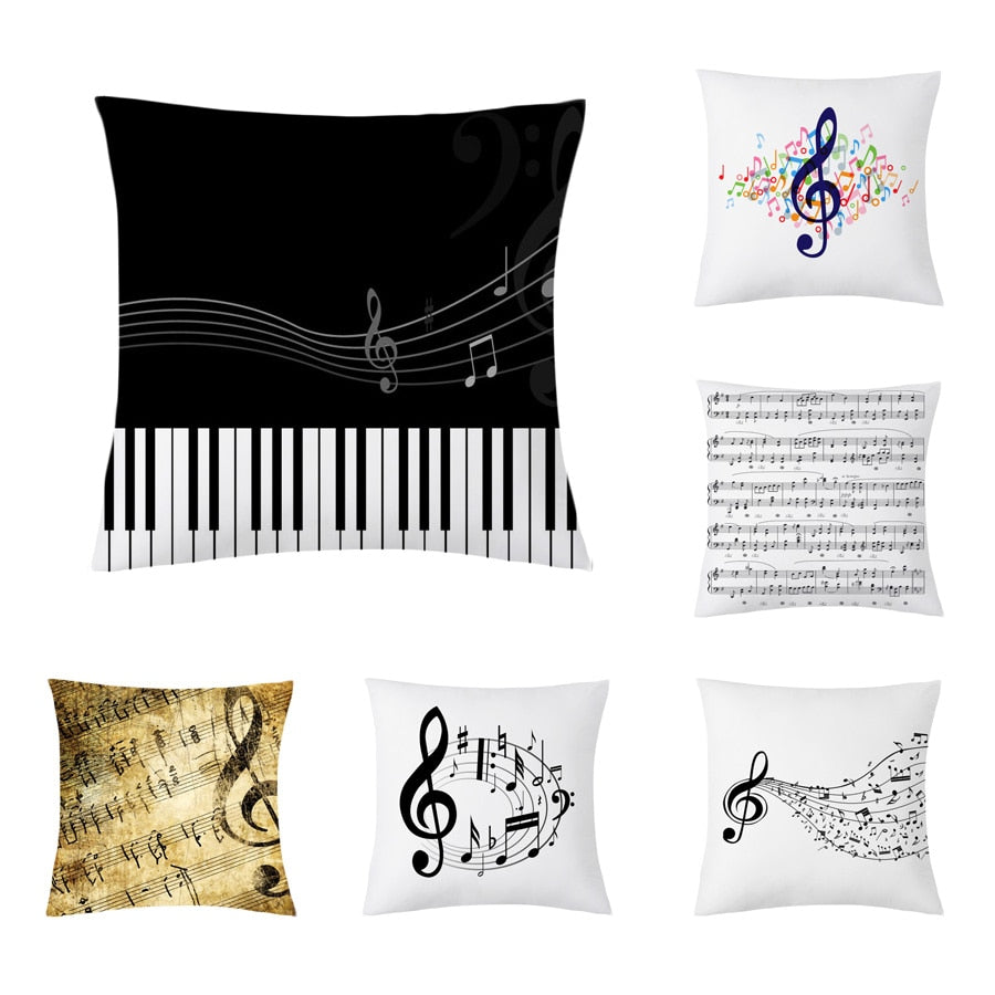 Creative Music Notes Cushion Cover
