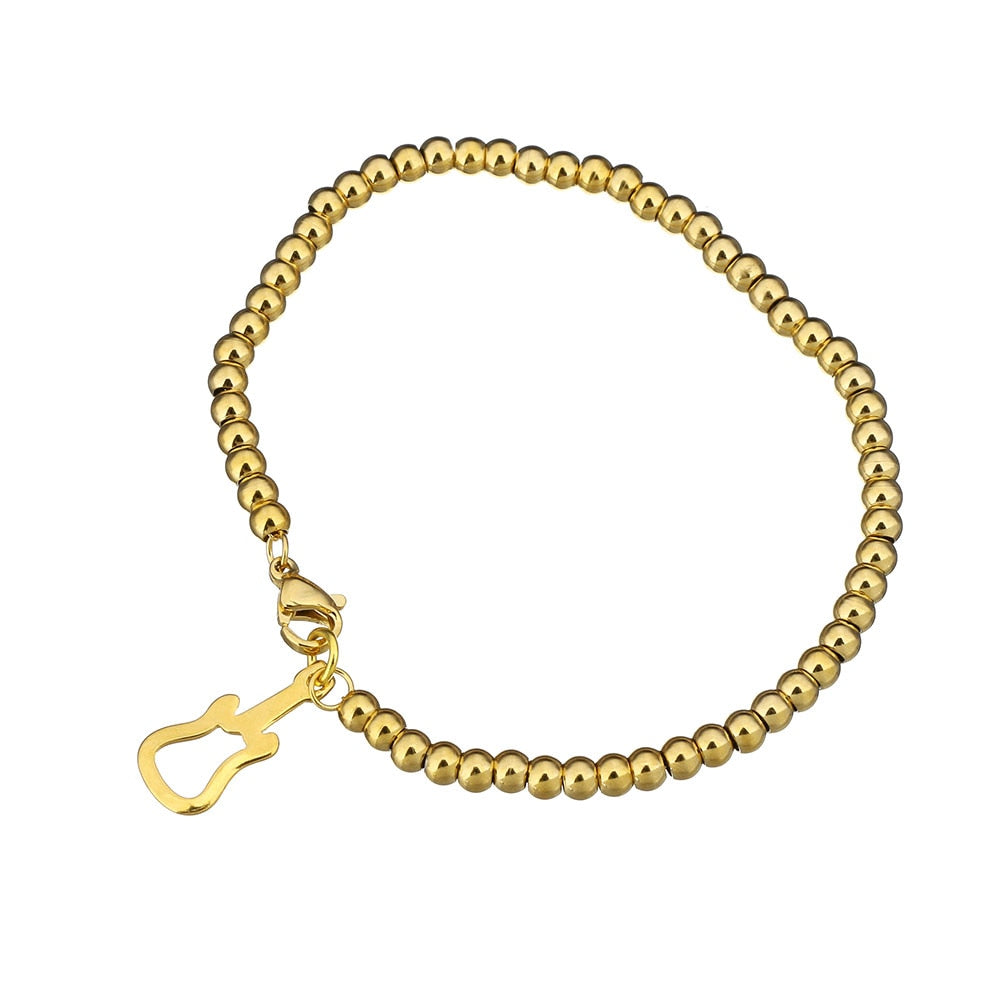 Guitar Golden Charm Bracelet