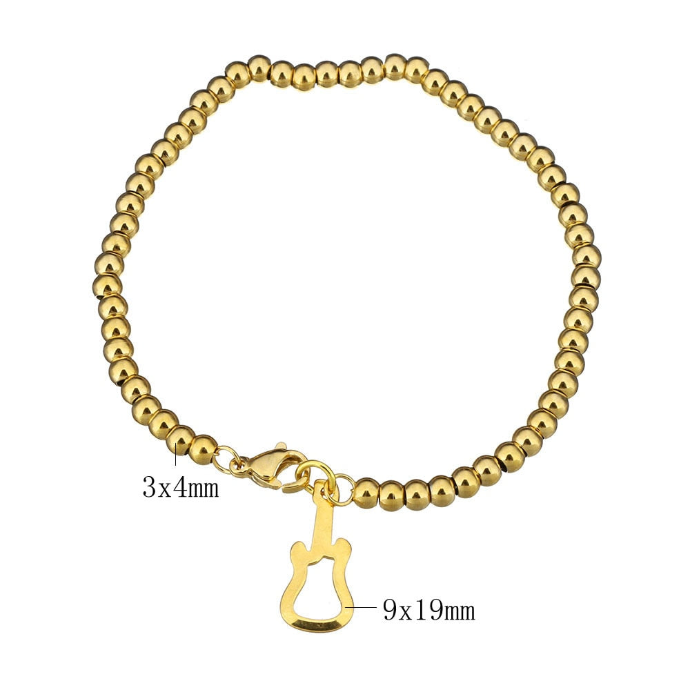 Guitar Golden Charm Bracelet