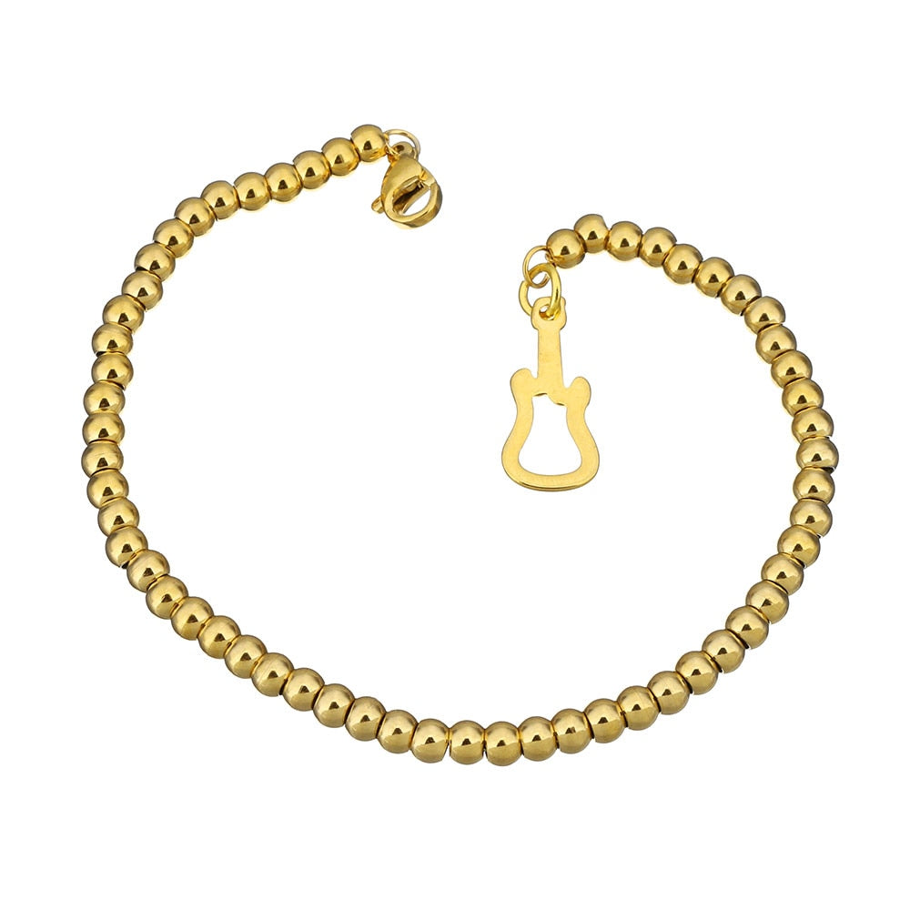 Guitar Golden Charm Bracelet