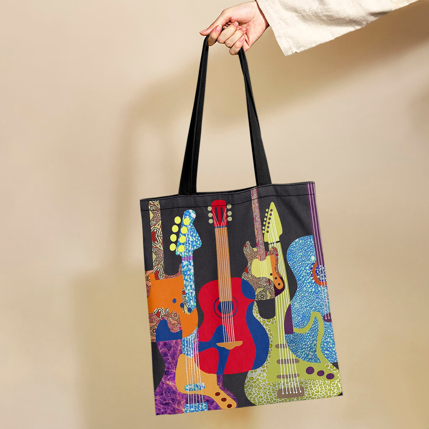 Multicolor Guitar Tote Bag