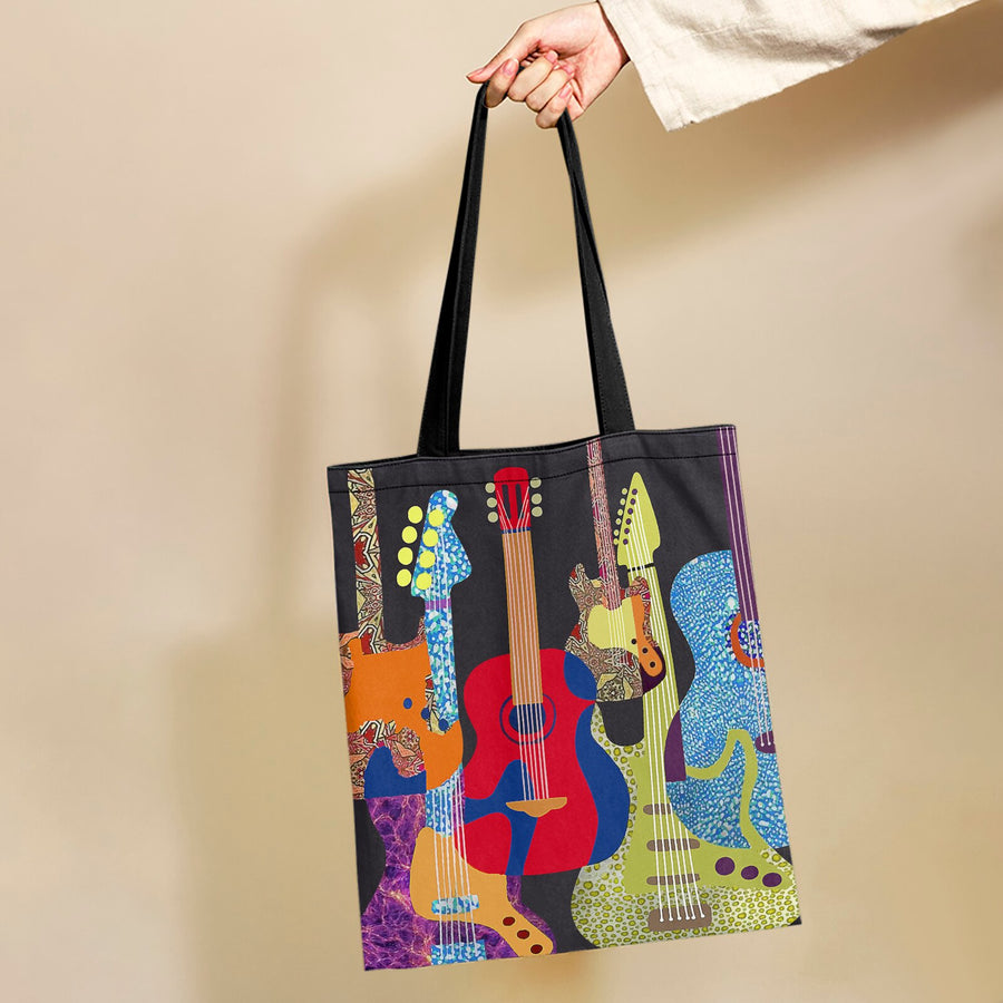 Multicolor Guitar Tote Bag