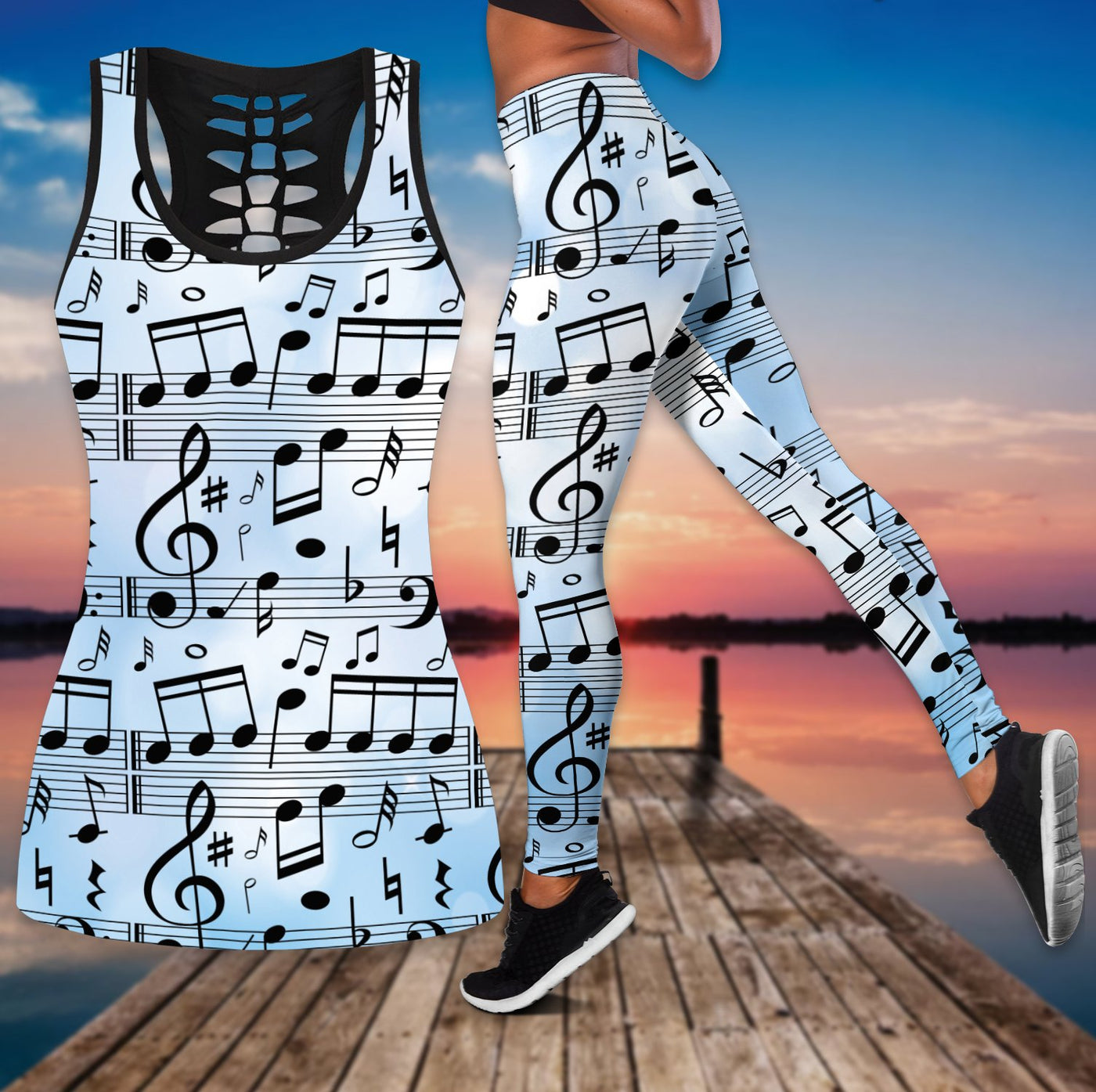 Music Notes Gym Clothing Set
