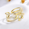 Resizable Musical Note Gold Ring