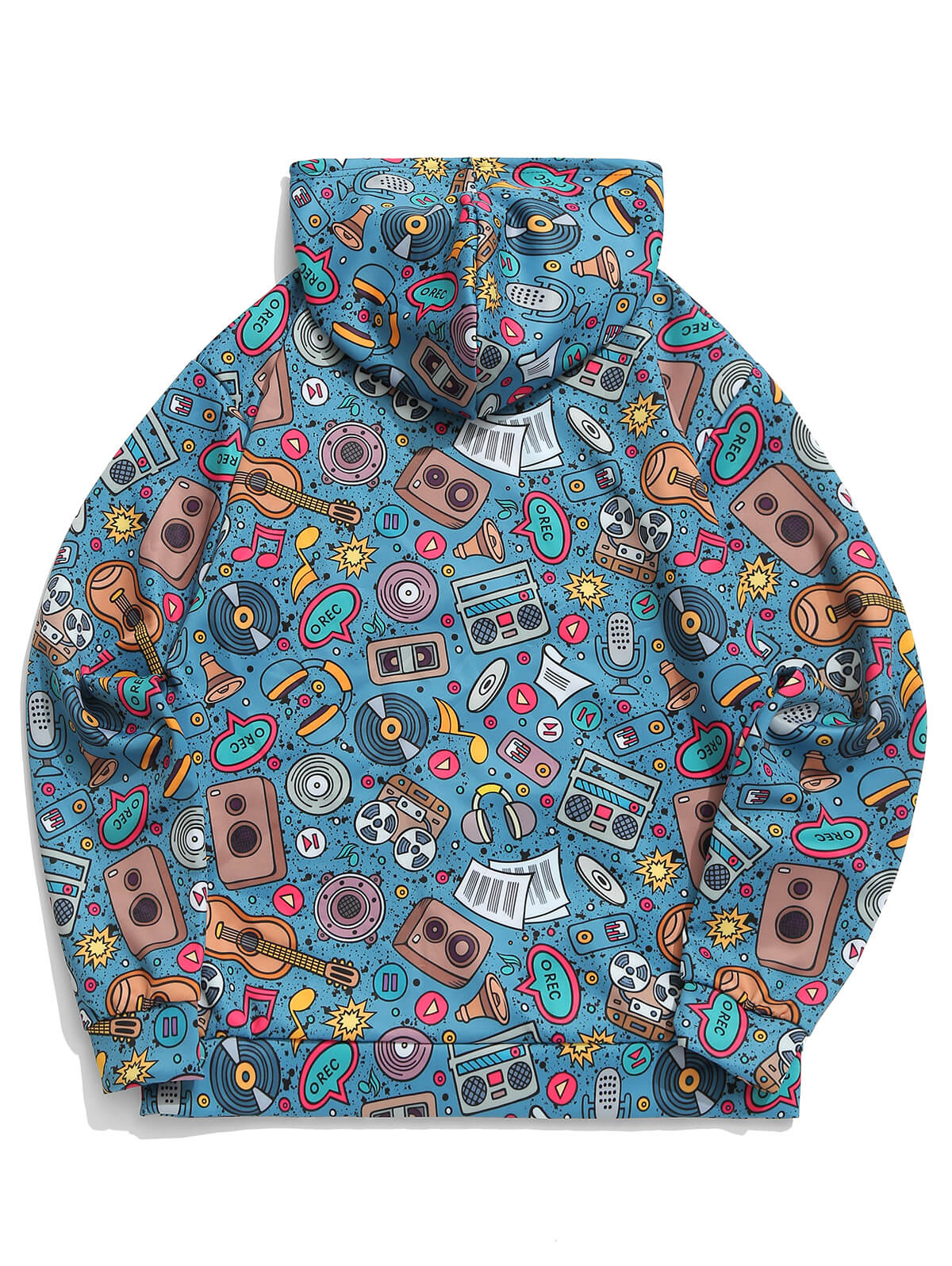 Music Instruments Blue Hoodie