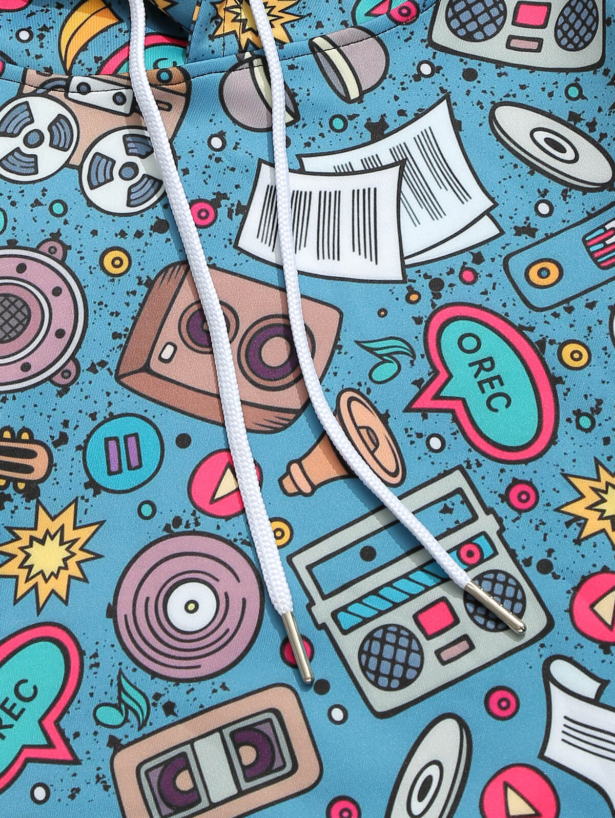 Music Instruments Blue Hoodie