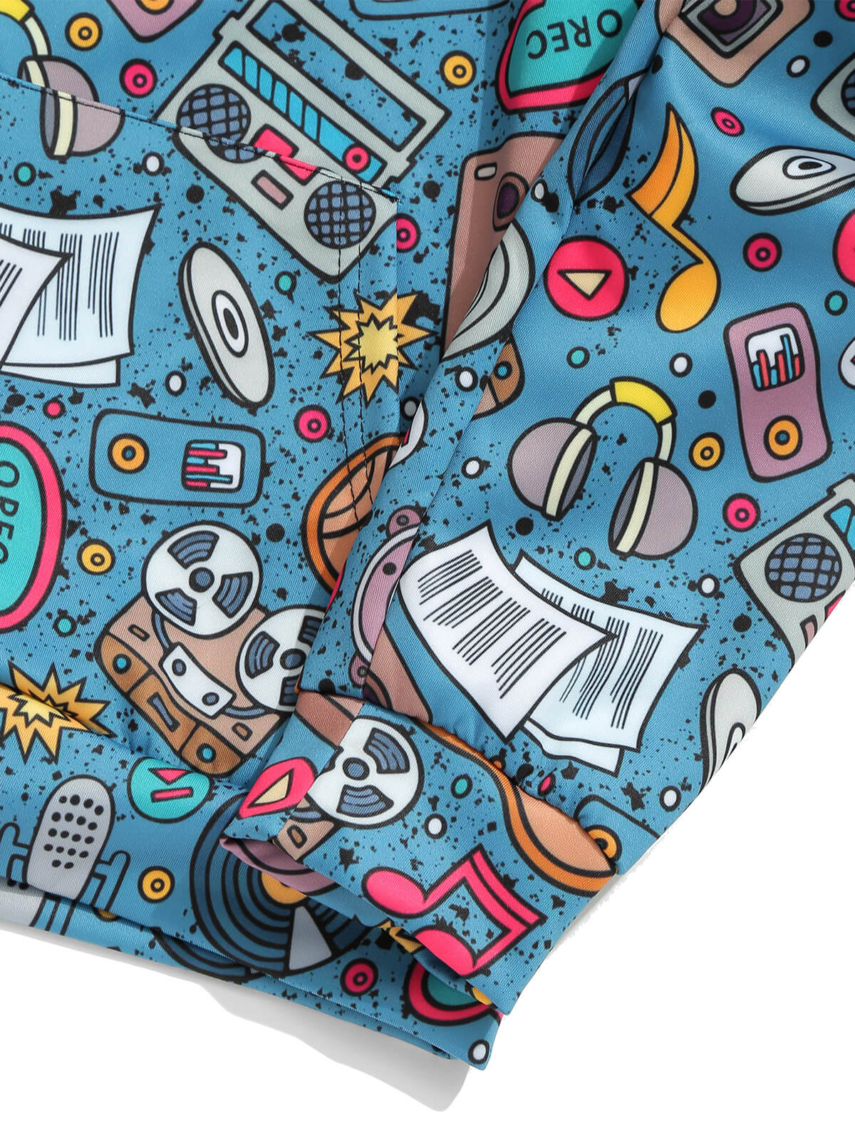 Music Instruments Blue Hoodie