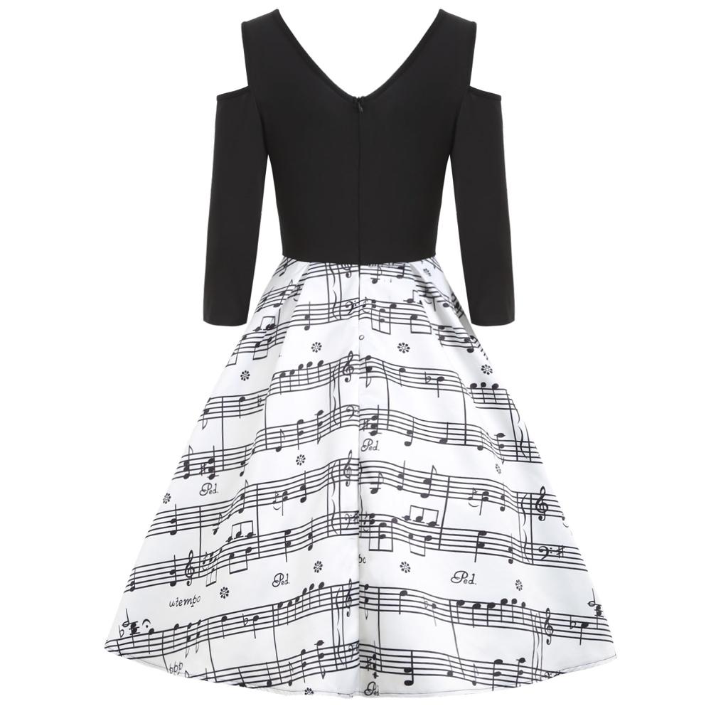 Sexy Shoulder Music Note Party Dress - { shop_name }} - Review