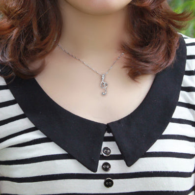 Treble Clef Long Necklace