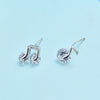 Shiny Crystal Music Note Earrings