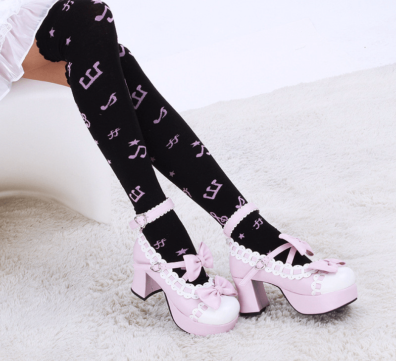 Musical Notes Thigh High Socks