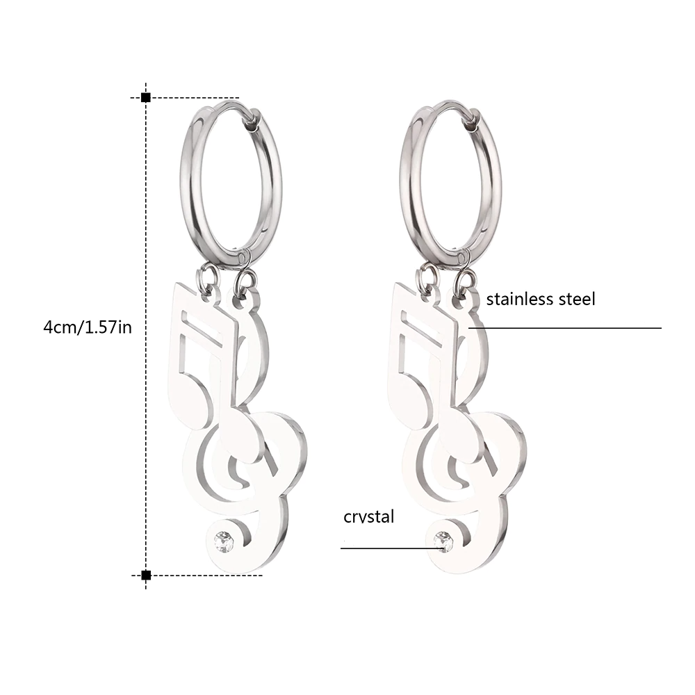 Creative Music Notes Hoop Earrings