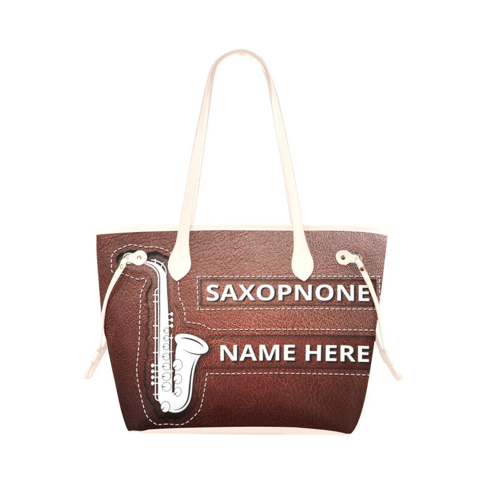 Saxophone Leather Tote Bag